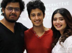 With actors Aryan & Ena Saha during film promotion (2018)